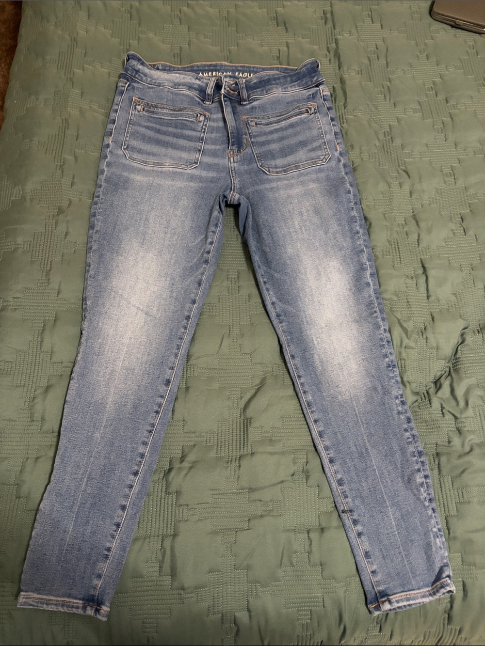 American Eagle Outfitters Light Blue Skinny Jeans - Faded Wash